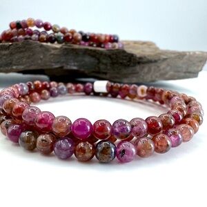 Elegant Pink Spinel Wrap Bracelet 6mm